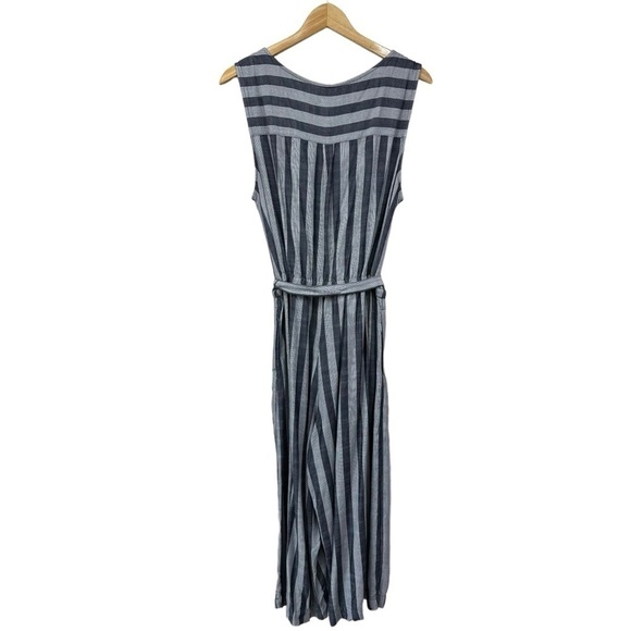 GAP Navy Sleeveless Striped Wide Leg Wrap Jumpsuit, XL - Picture 3 of 8